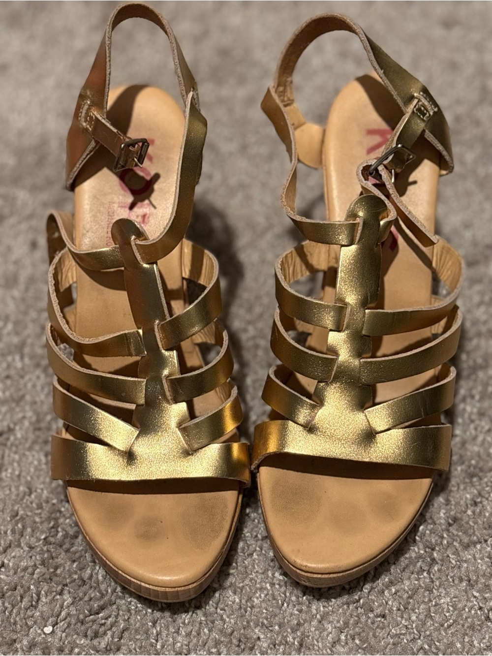 Michael kors Metallic Gold Strappy Heels